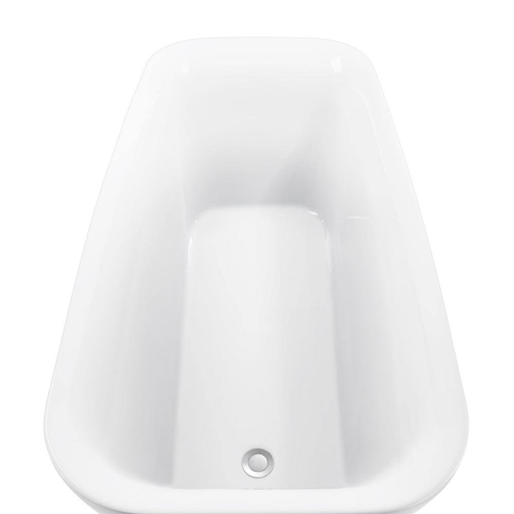 Mokleba 63 in. Acrylic Flatbottom Freestanding Bathtub with Black Pop Up Drain in White BTHD6914967263