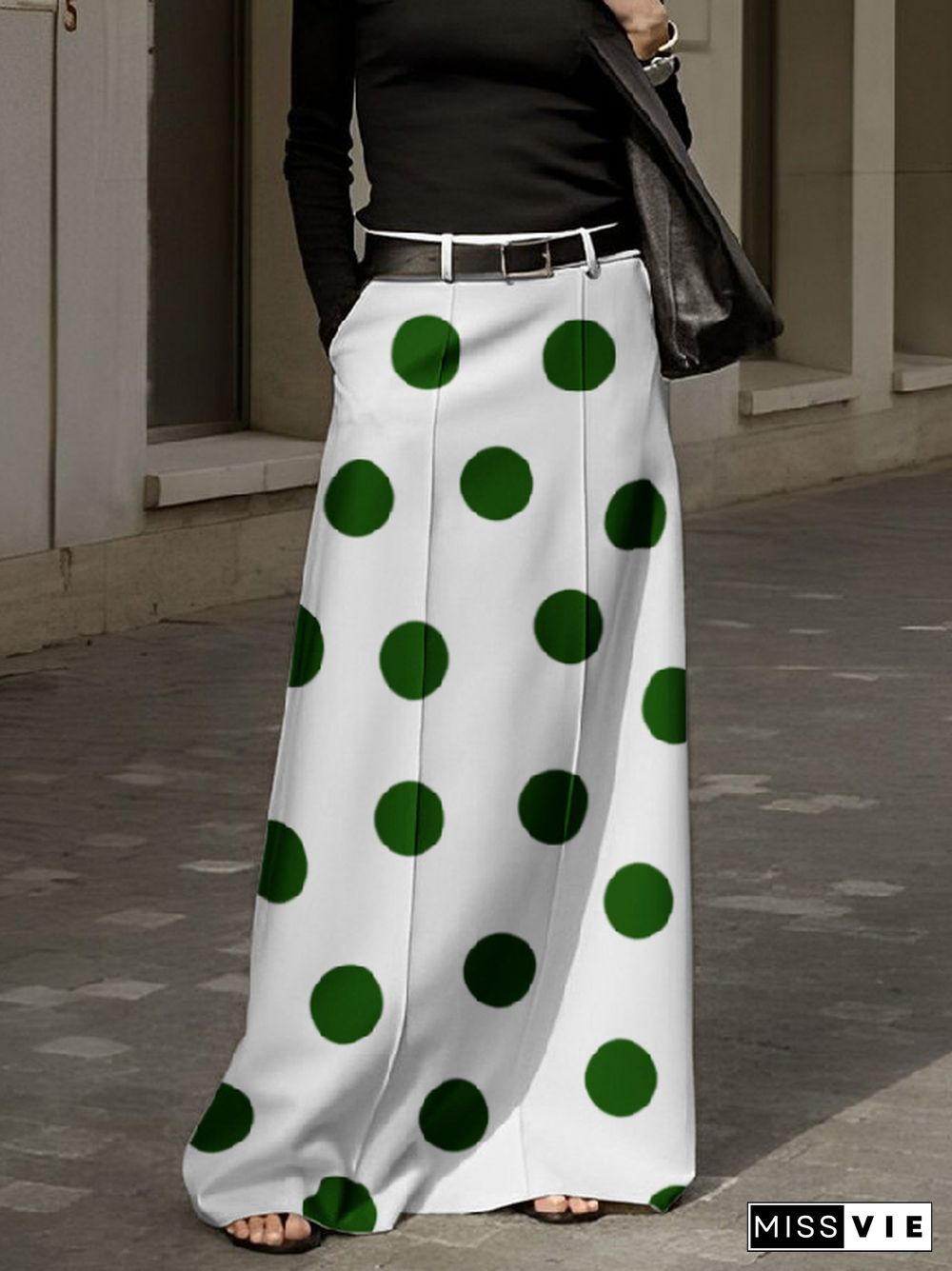 High Waisted Polka Dot Skirts Bottoms