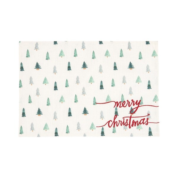 Tree Holiday Printed Red Christmas Placemat Set of 6