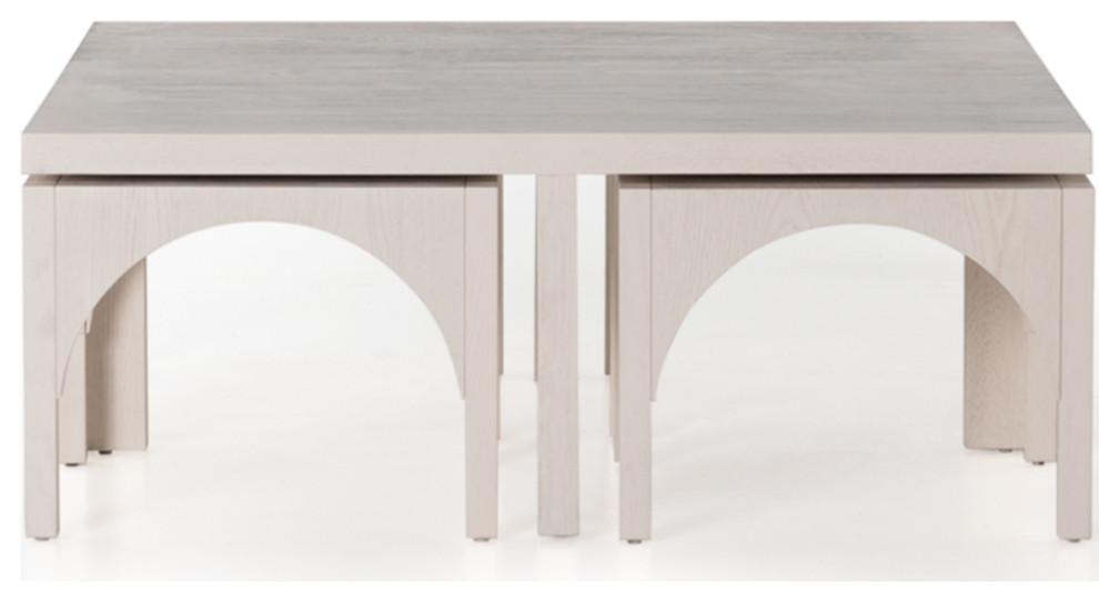 Aemilia Coffee Table With Nesting Stools   Transitional   Coffee Tables   by Marco Polo Imports  Houzz