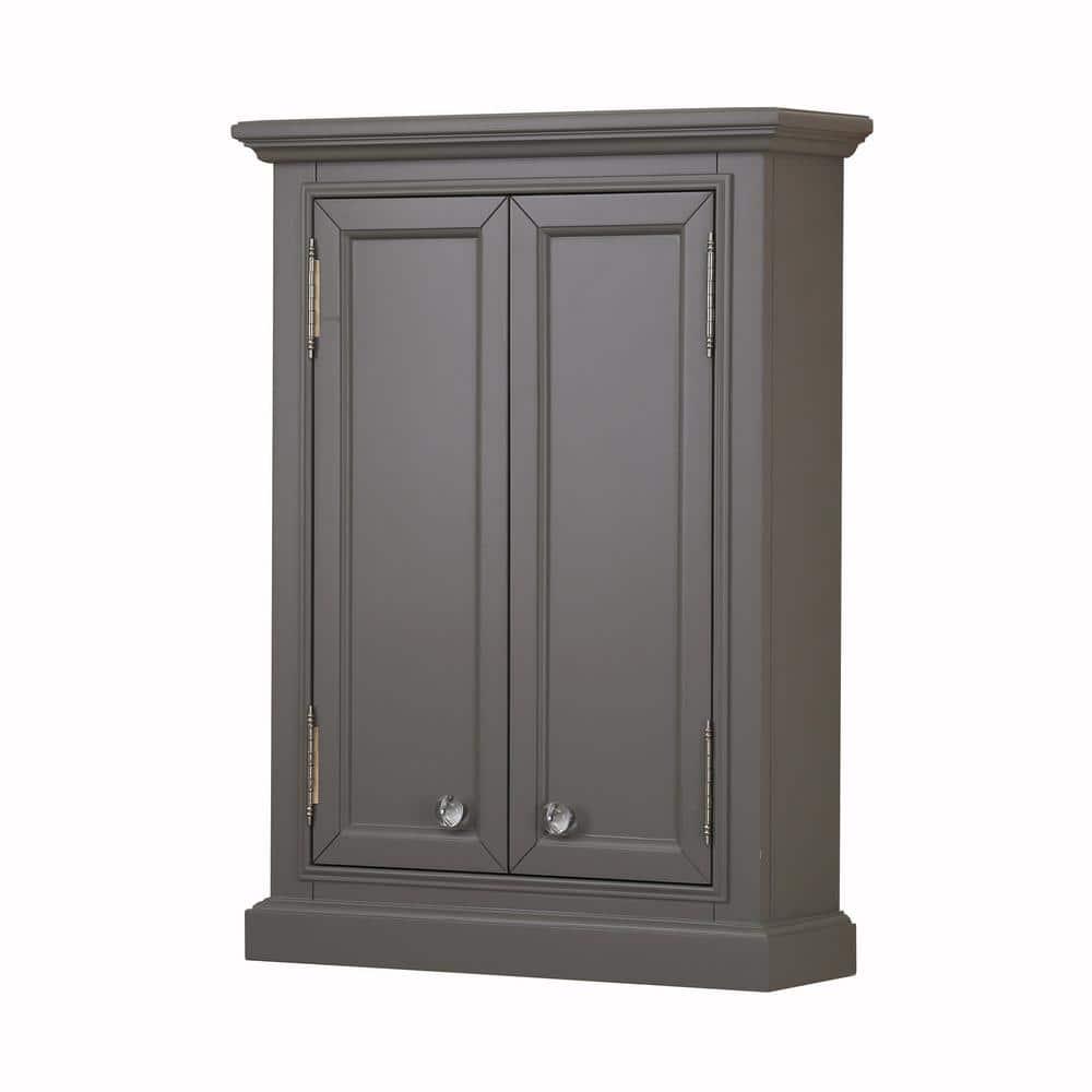 Water Creation Derby 24 in W x 33 in H x 8 in D Bathroom Storage Toilet Topper in Cashmere Grey