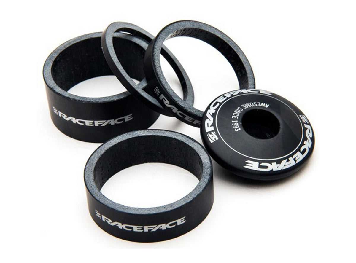 Race Face Logo Carbon Headset Spacer Kit Inc Top Cap - 1.1/8