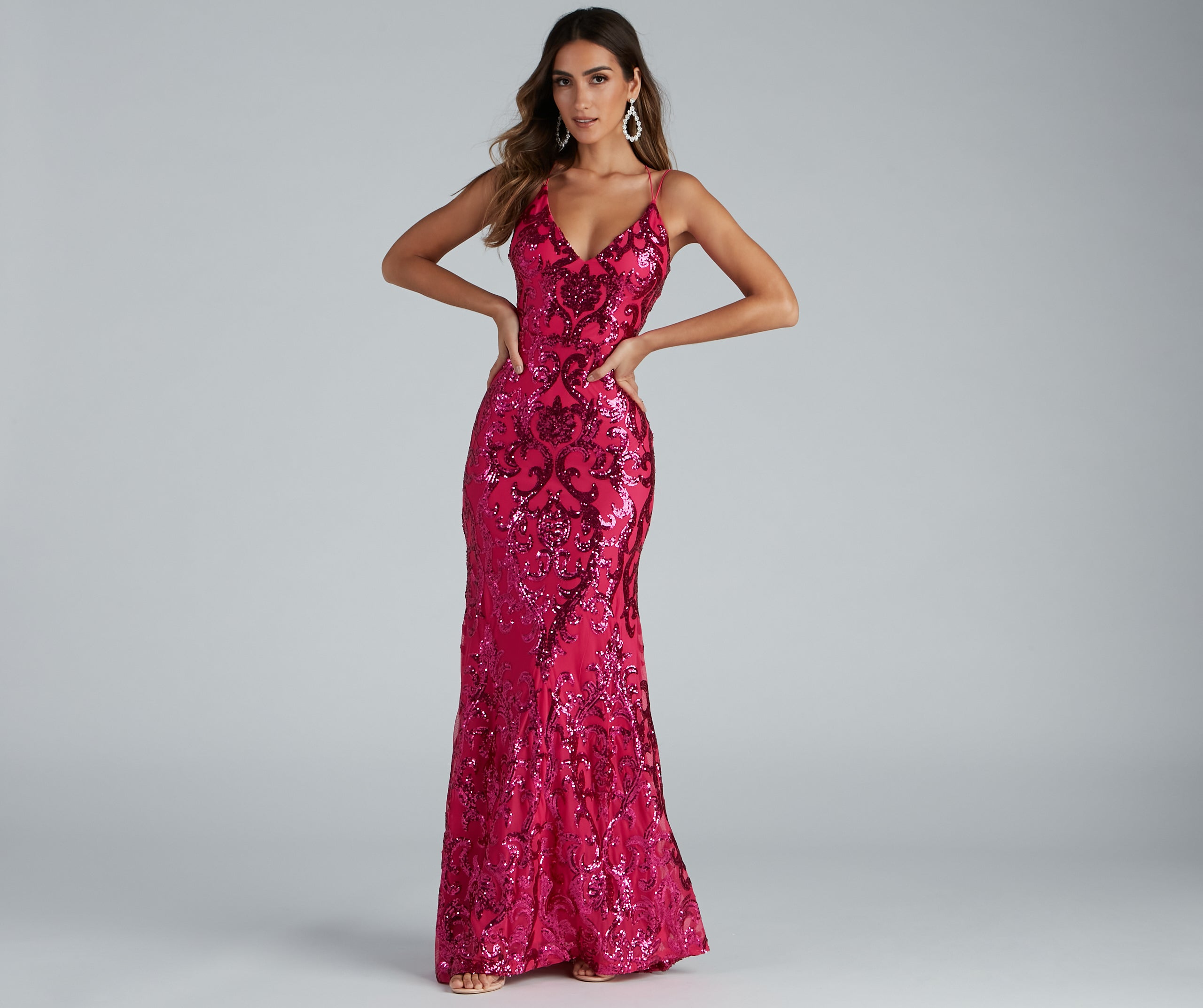 Lila Formal Open-Back Sequin Mermaid Dress