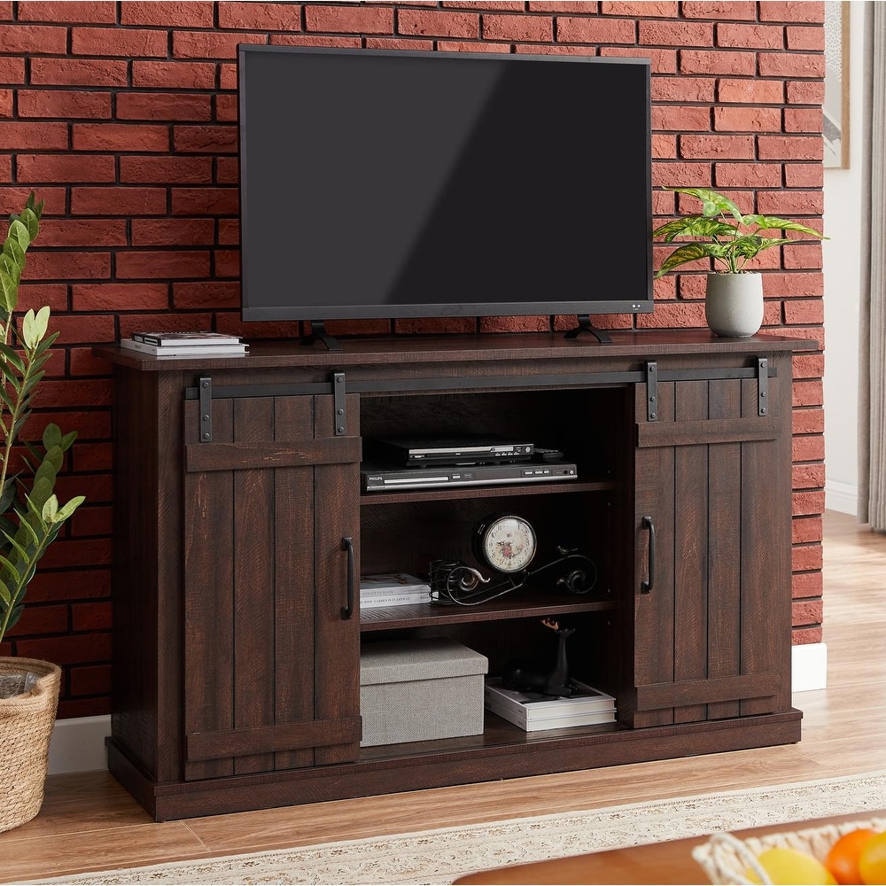 Bli 54 inch Sliding Barn Door TV Stand   60 Inch