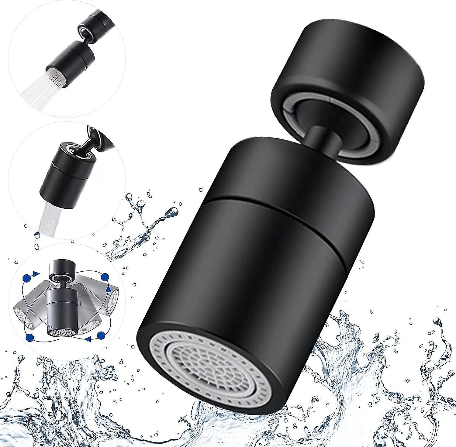 Faucet Aerator， 360 Degree Swivel-2-mode Adjustable Kitchen Faucet Filter For Kitchen Bathroom， With Adapter 24 Mm External Thread-22 Mm Internal Thre