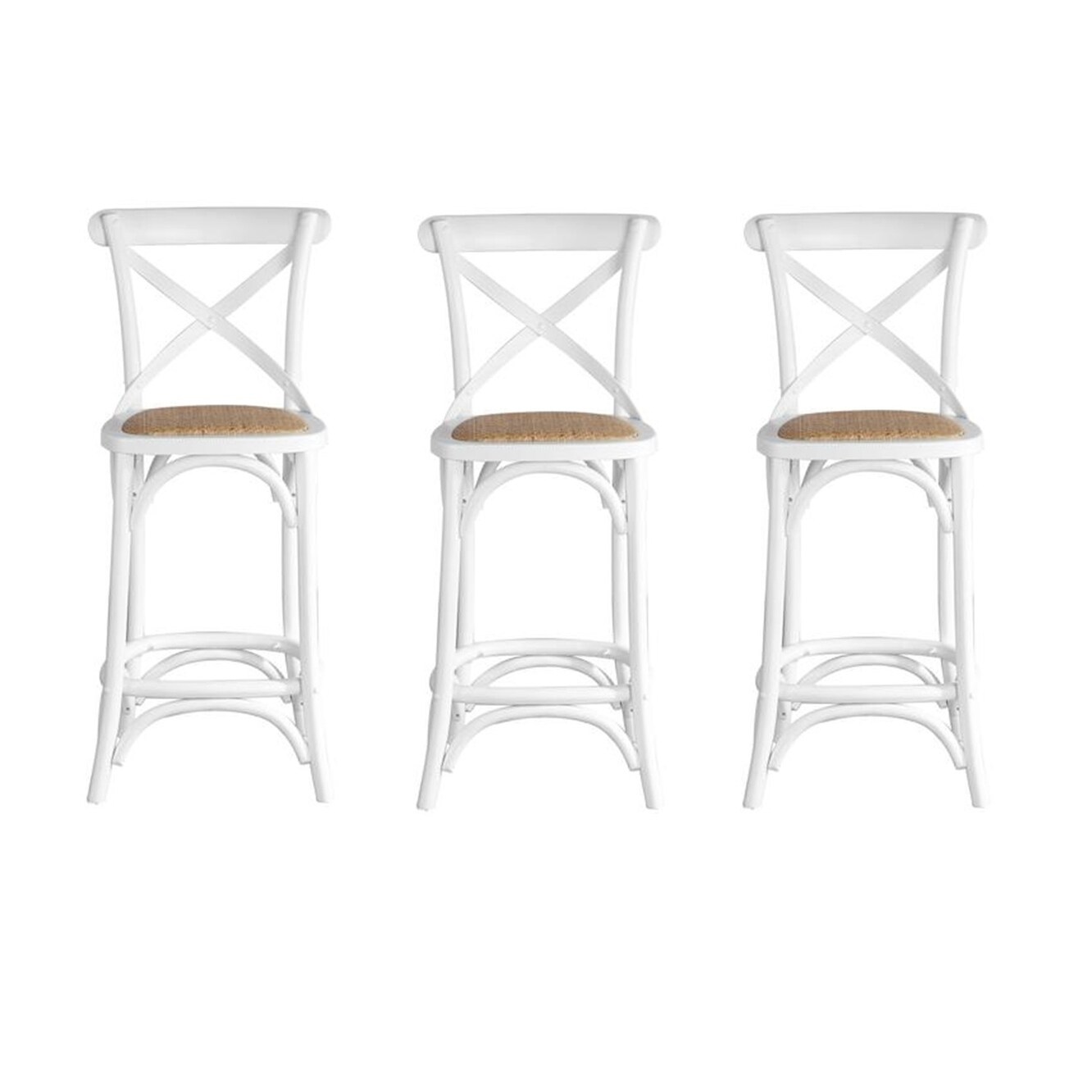 Bister Counter White Stool (Set of 3) - 40