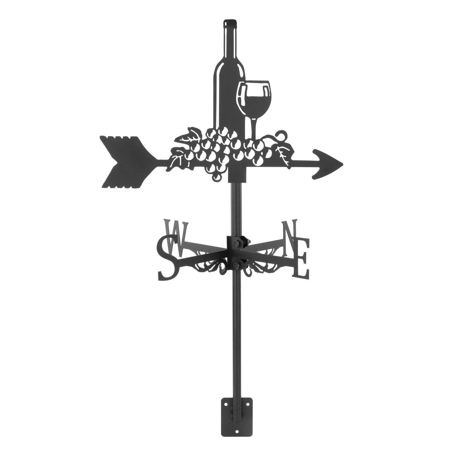 Iron Weather Vane Measuring Tool Garden Stake Weathercock for Outdoor Gazebo Fence ， Bottle