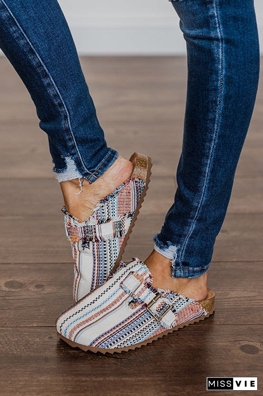 Fringed Serape Slip-On Slipper