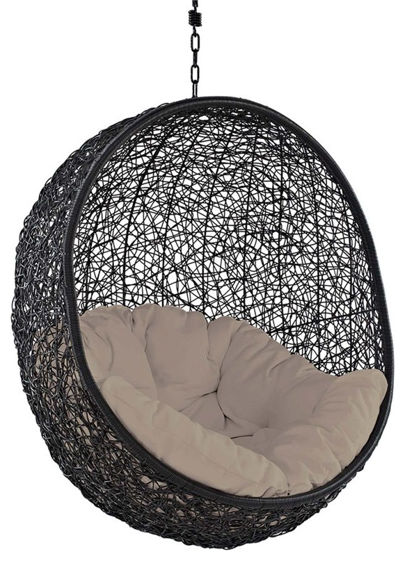 Afuera Living Patio Swing Chair in Beige   Hammocks And Swing Chairs   by Homesquare  Houzz