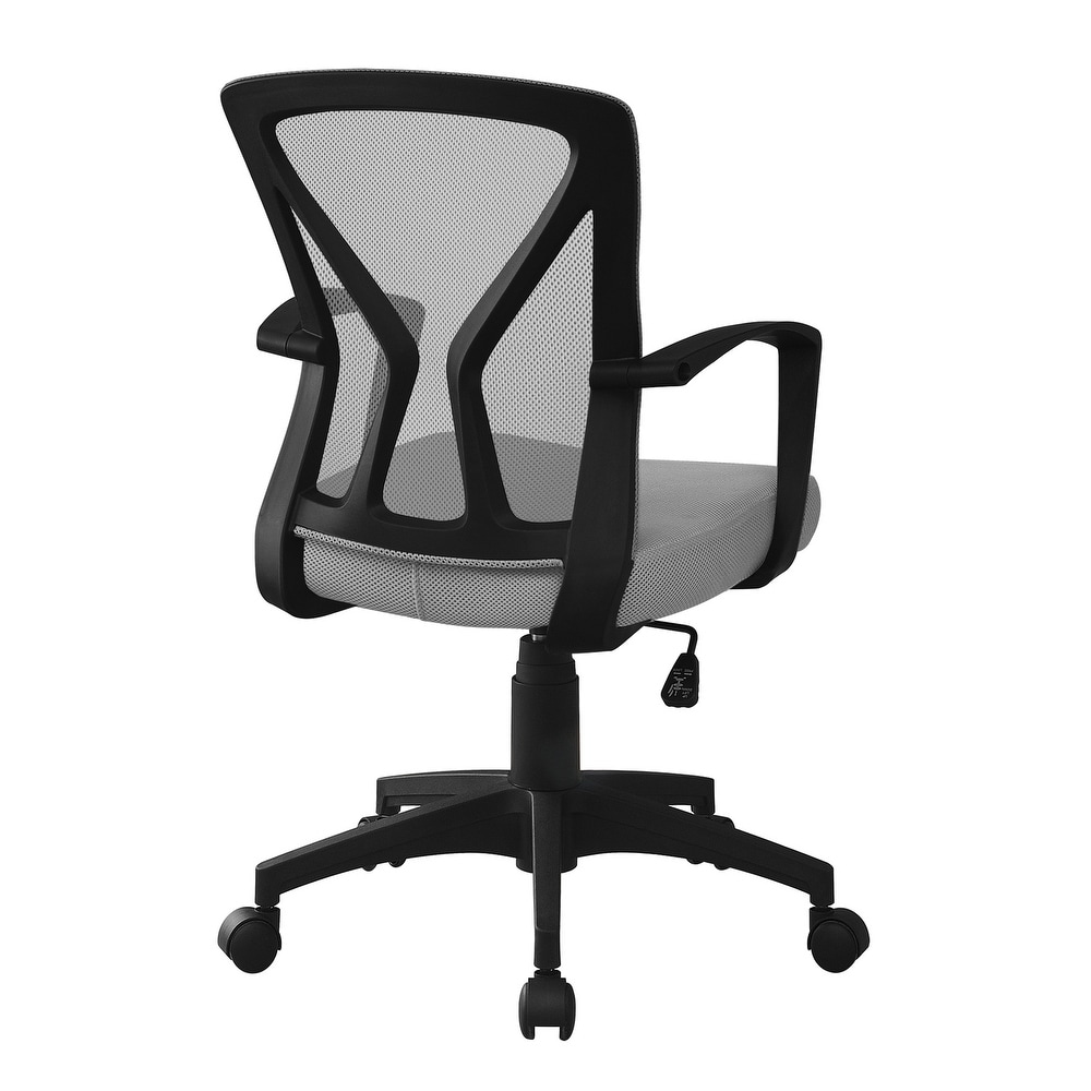 Office Chair  Adjustable Height  Swivel  Ergonomic  Armrests  Computer Desk  Work  Metal  Fabric  Contemporary