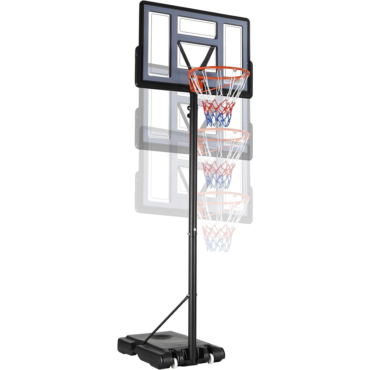 Outdoor Portable Basketball Hoop Adjustable Height Basketball Stand With 44