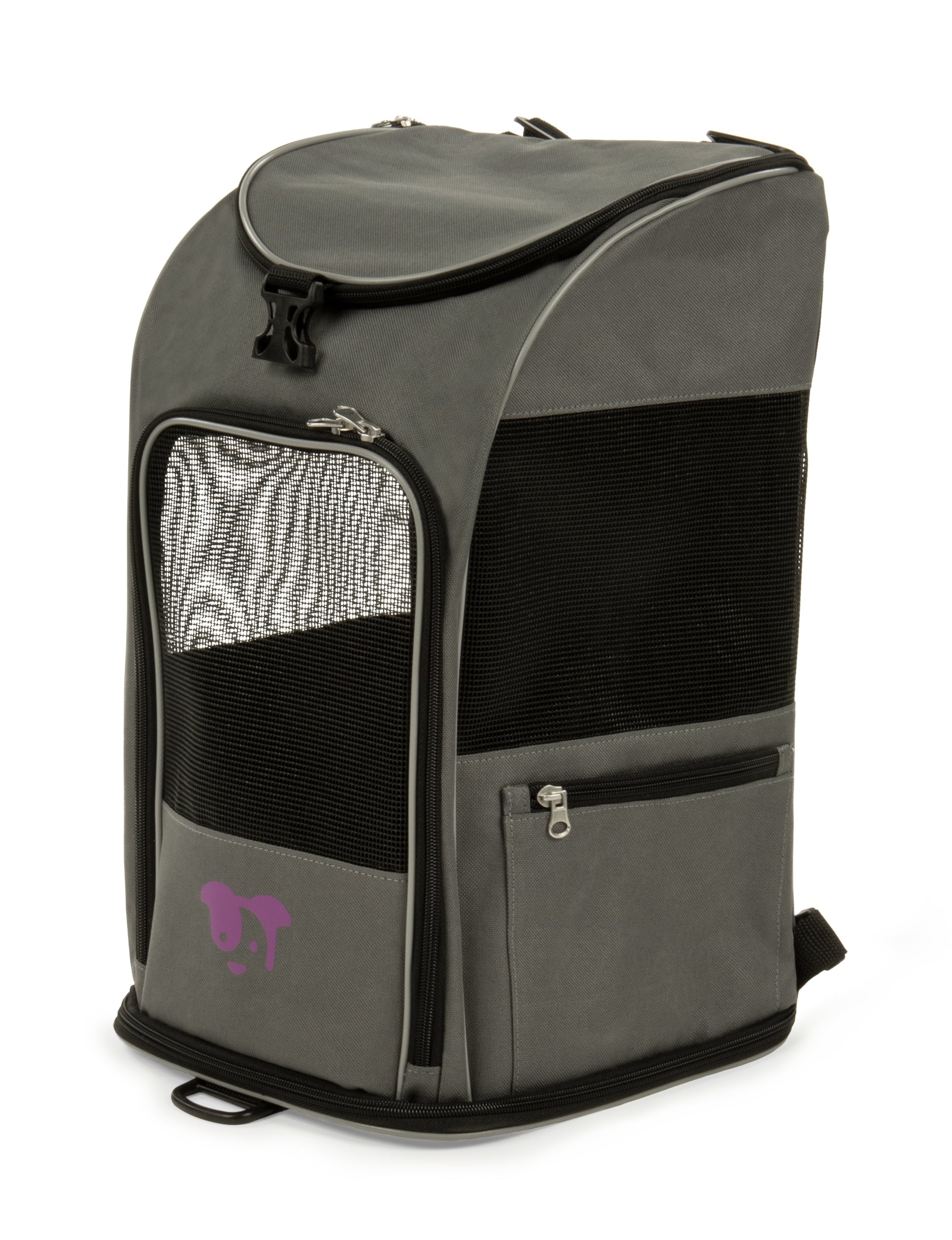 TrustyPup 2-in-1 Pet Backpack Travel Carrier， Airline Approved and Guaranteed On Board， Gray， Medium