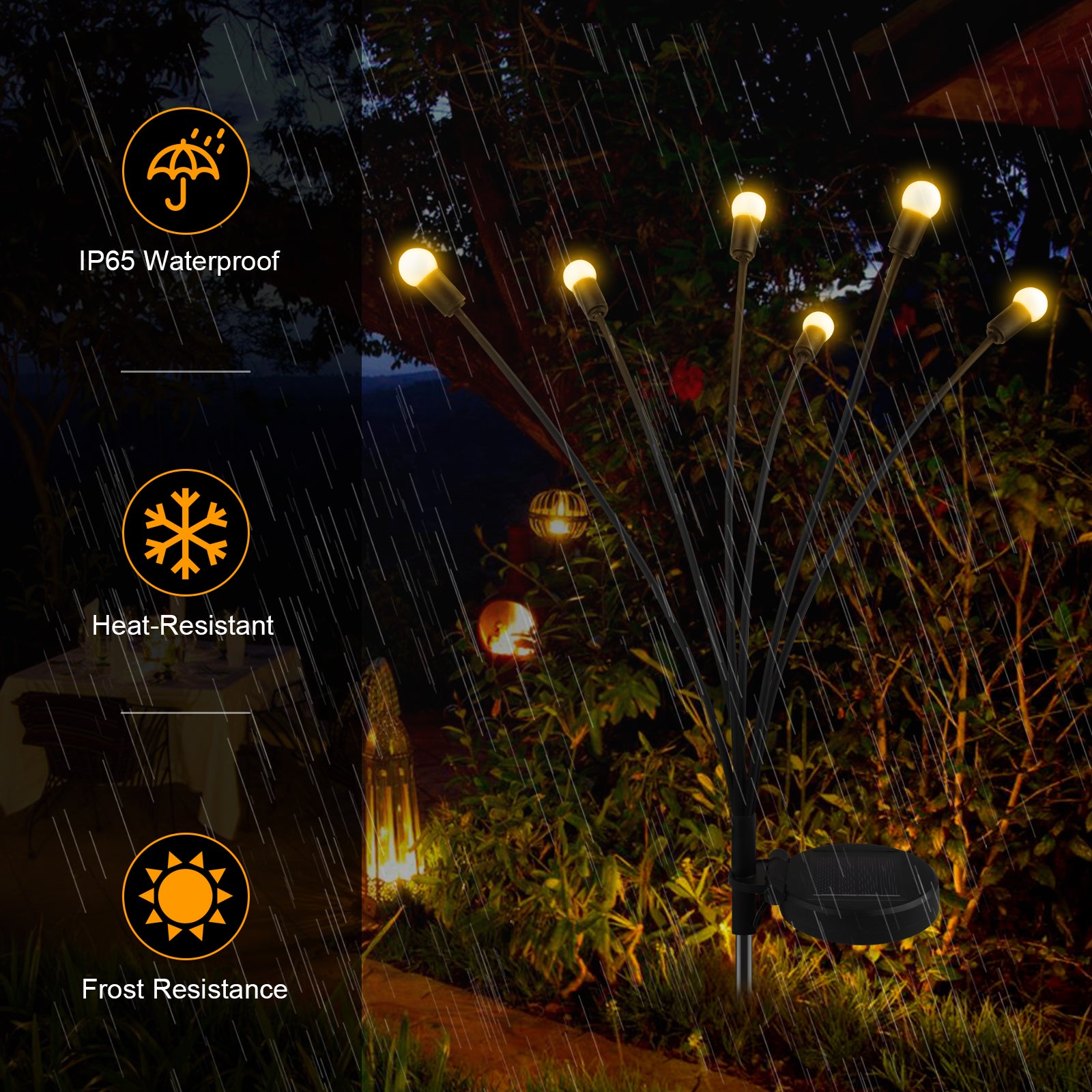 2pcs Solar Stake Lights， TSV LED Firefly Garden Light Waterproof Outdoor Solar Decorative Path Light Stake Lamp for Landscape Yard Patio Wedding Decorations Gifts