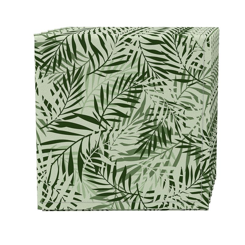 Napkin Set of 4， 100% Cotton， 20x20， Jungle Leaves