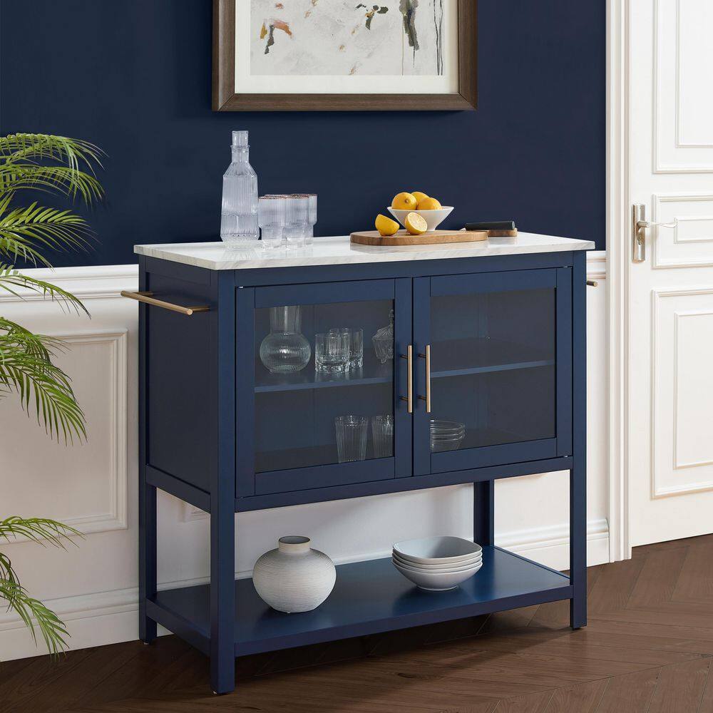 CROSLEY FURNITURE Katrina Navy Kitchen Island CF3042WM-NV