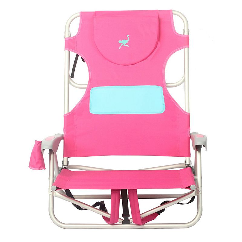 Ostrich Outdoor Beach Ladies Comfort and On-Your-Back Backpack Beach Chair， Pink