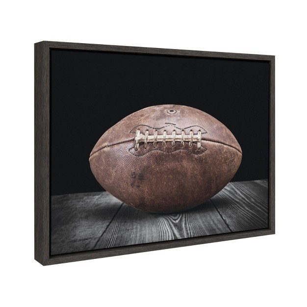 X 24 quot Sylvie Vintage Football Framed Canvas By Shawn St Peter Gray Designovation