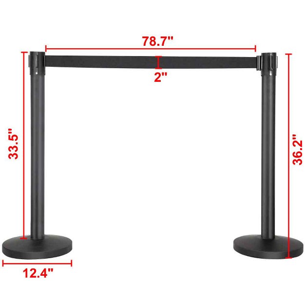 Yaheetech Retractable Belt Stanchion Set For Queuing Lines Crowd Control Barriers