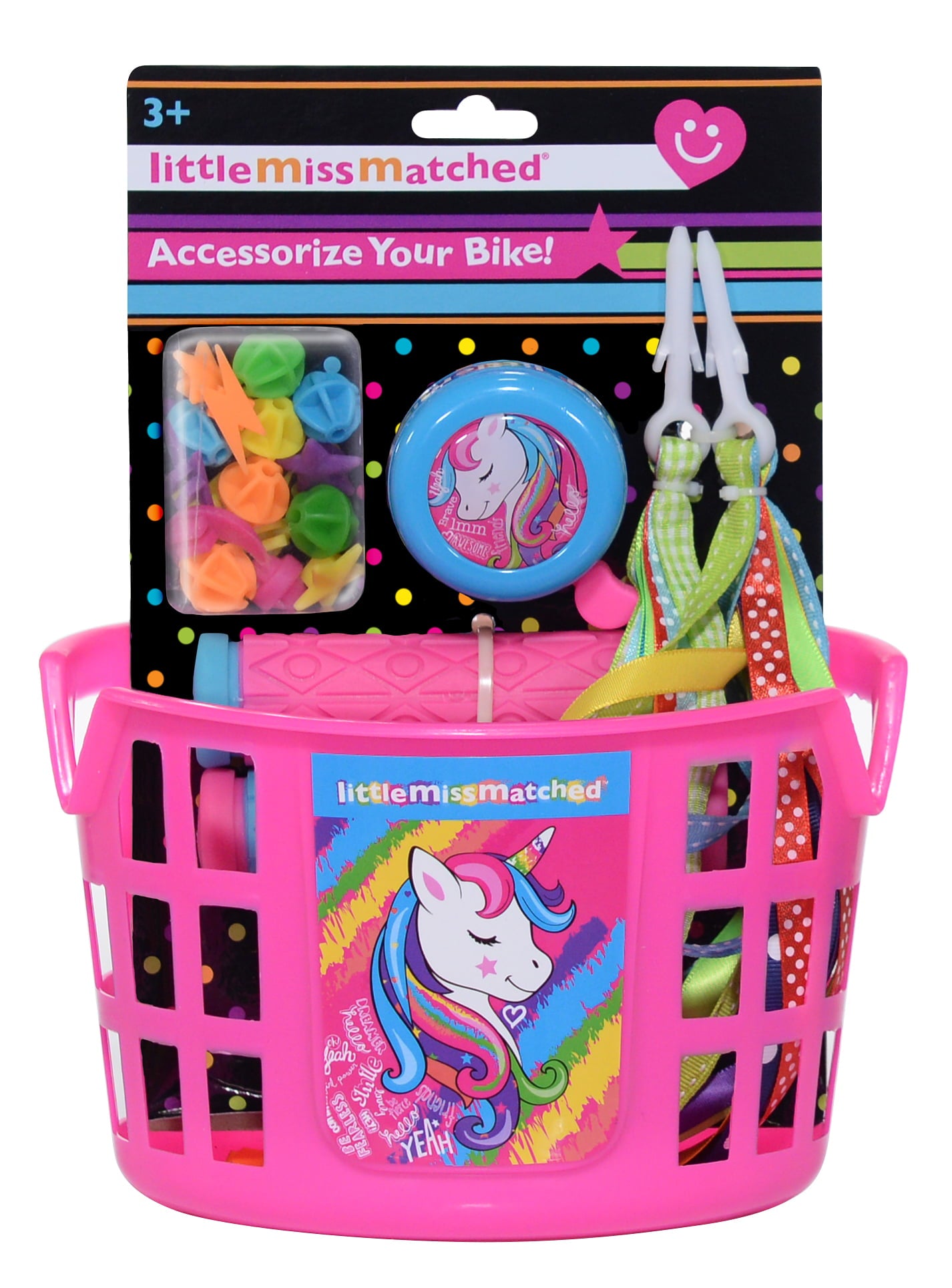 LittleMissMatched Bicycle Basket， Bike Accessories Value Pack