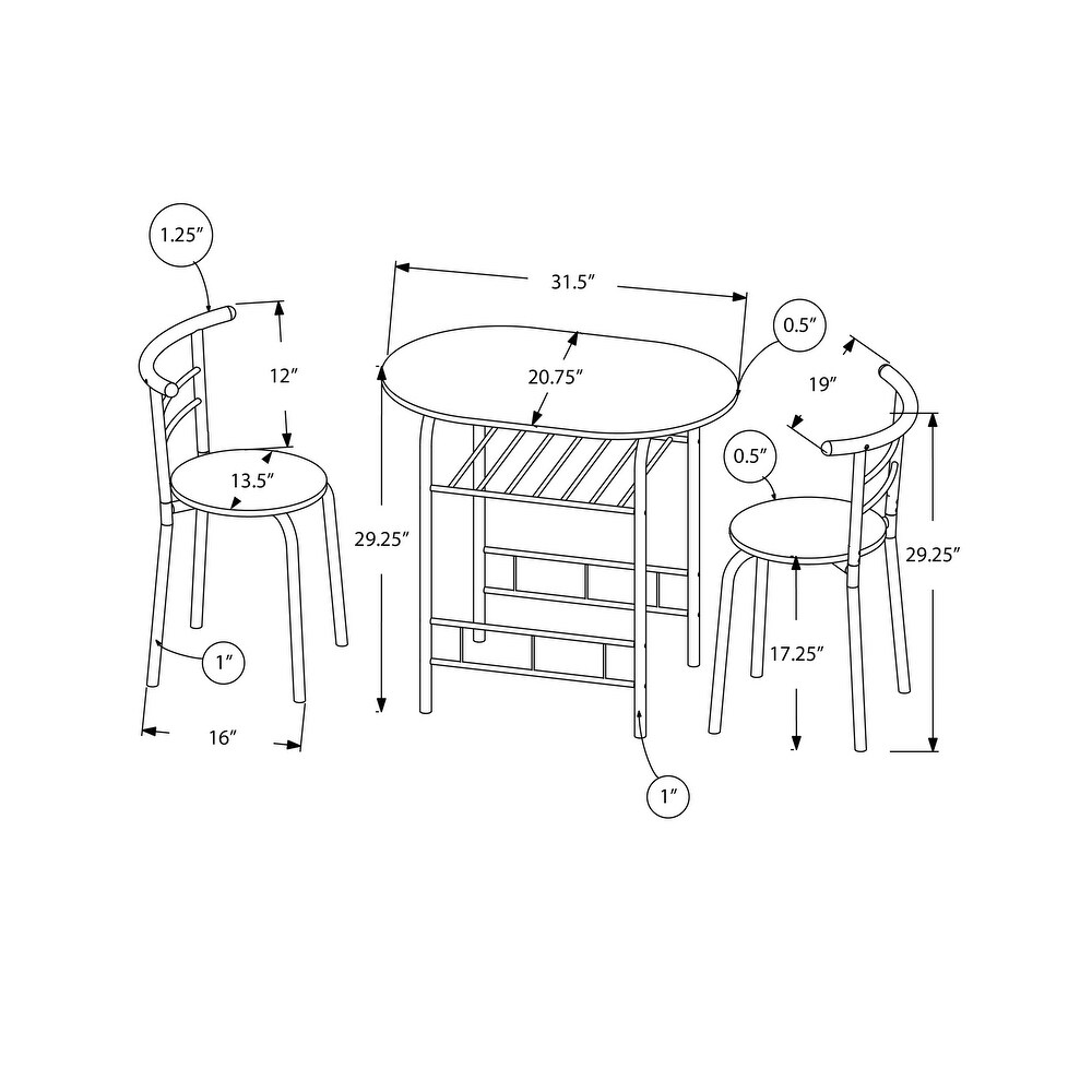 Dining Table Set  3pcs Set  Small  32\