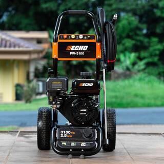 ECHO 3100 PSI 2.5 GPM Gas Cold Water Pressure Washer with 212 cc 4-Stroke Engine and 25 Foot Hose with 4 Included Nozzle Tips PW-3100