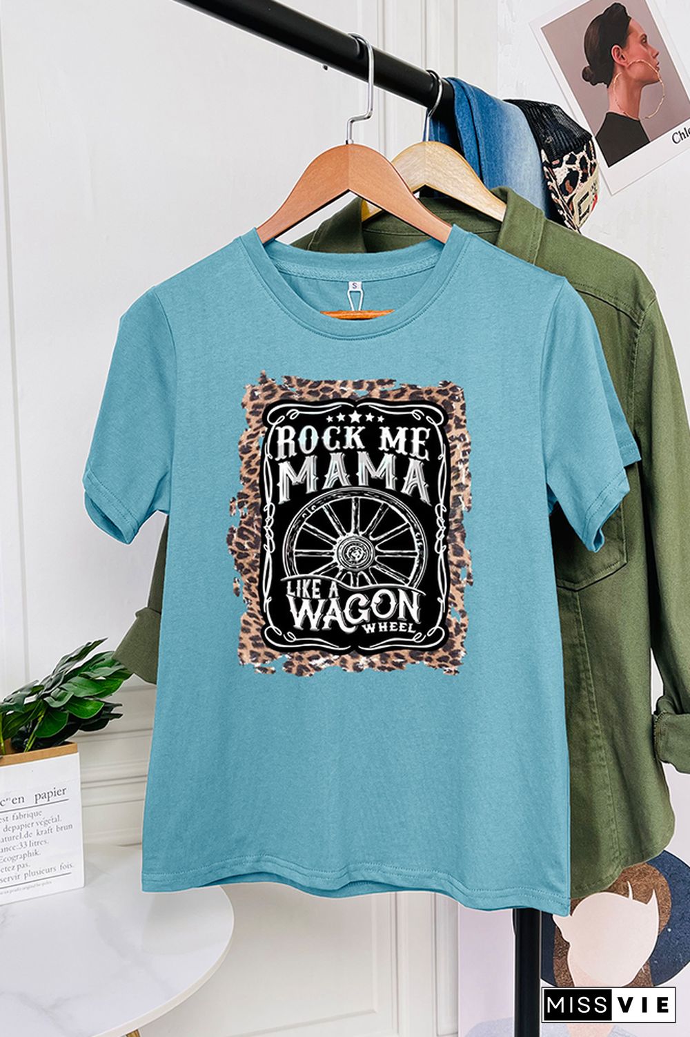 Rock Me MaMa Printed Tees for Women Wholesale Short Sleeve T shirts Top