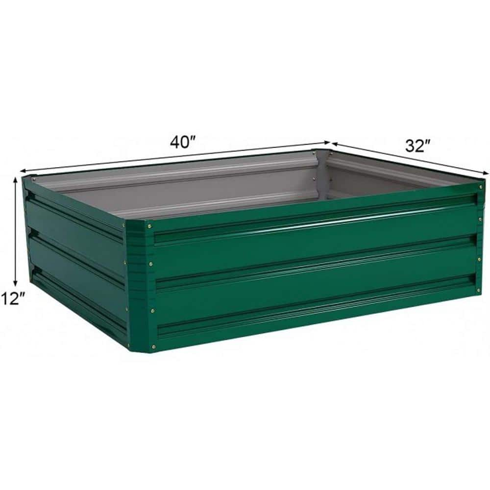 Zeus and Ruta 32 in. x 12 in. Patio Raised Dark green Garden Bed for Vegetable Flower Planting wq-271