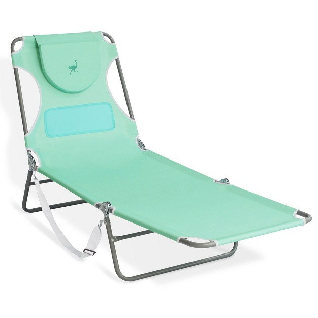 Ostrich Ladies Comfort Lounger With Chest Support Portable Reclining Outdoor Patio Beach Lawn Camping Pool Tanning Chair Teal