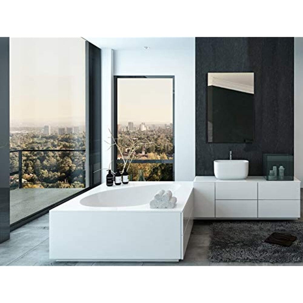 Black Brushed Metal Vanity Mirror Simple Edge Mirrors 24