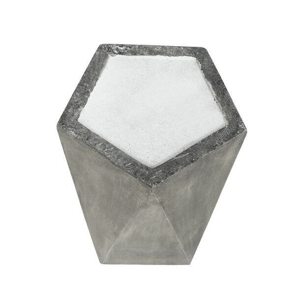 Adeco Modern Concrete Indoor Outdoor Hexagon Side Table