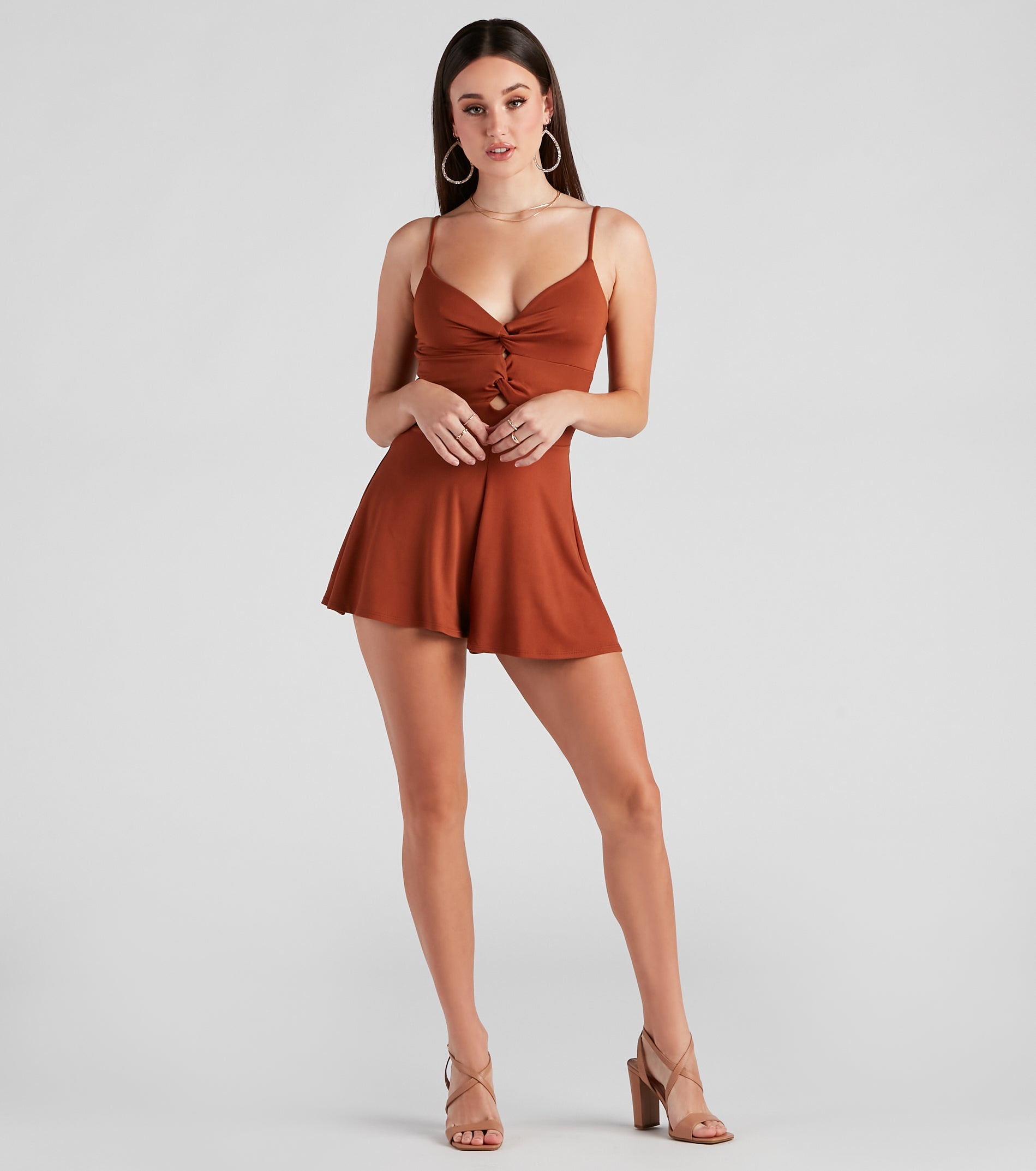 Country Chic Faux Suede Romper