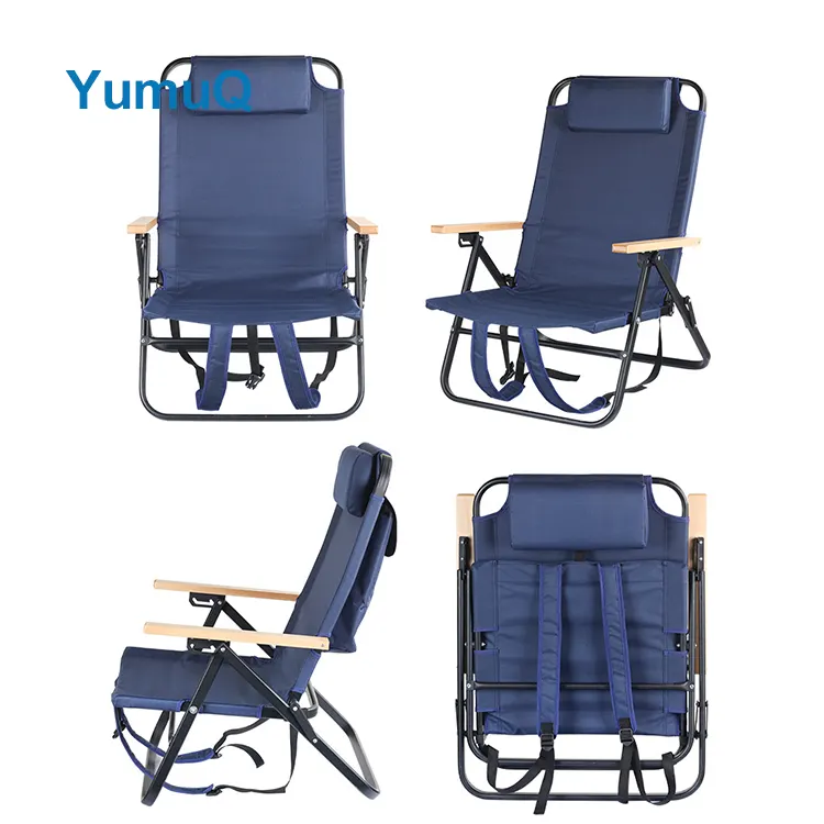 YumuQ Lightweight Steel Children Hiking Folding Wood Outdoor Camping Portable Chair Kermit Detachable