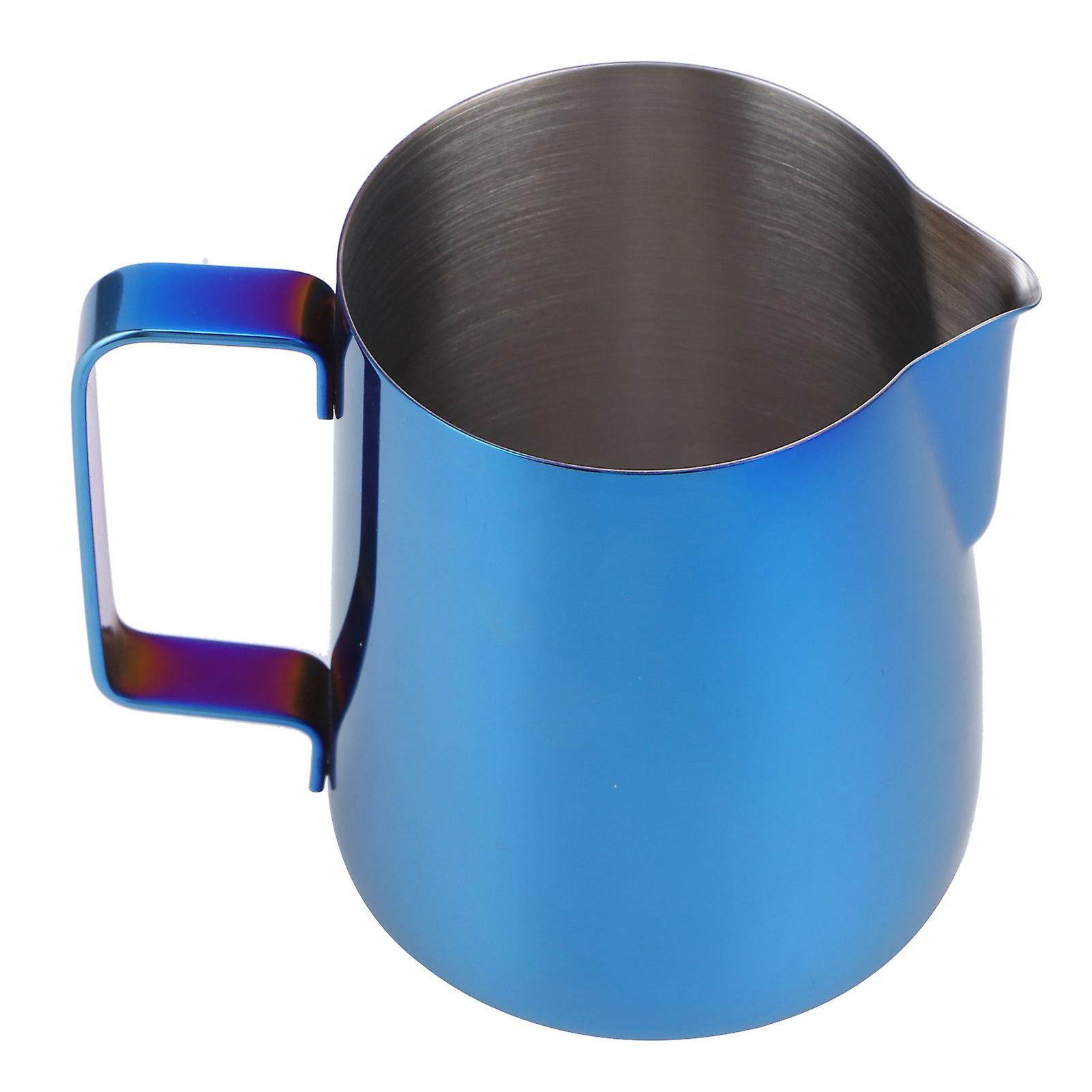 Coffee Art Pitcher Latte Milk Frothing Cup Pitcher Coffee Making Tool Supplies without Scale350ml Blue