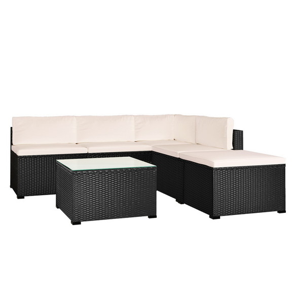 go 6 Piece Outdoor Furniture Set with PE Rattan Wi...