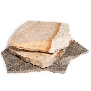 Southwest Boulder  Stone 60 sq. ft. 18 in. x 12 in. x 2 in. Gold Quartzite Natural Flagstone for Landscape Gardens and Pathways 02-0194