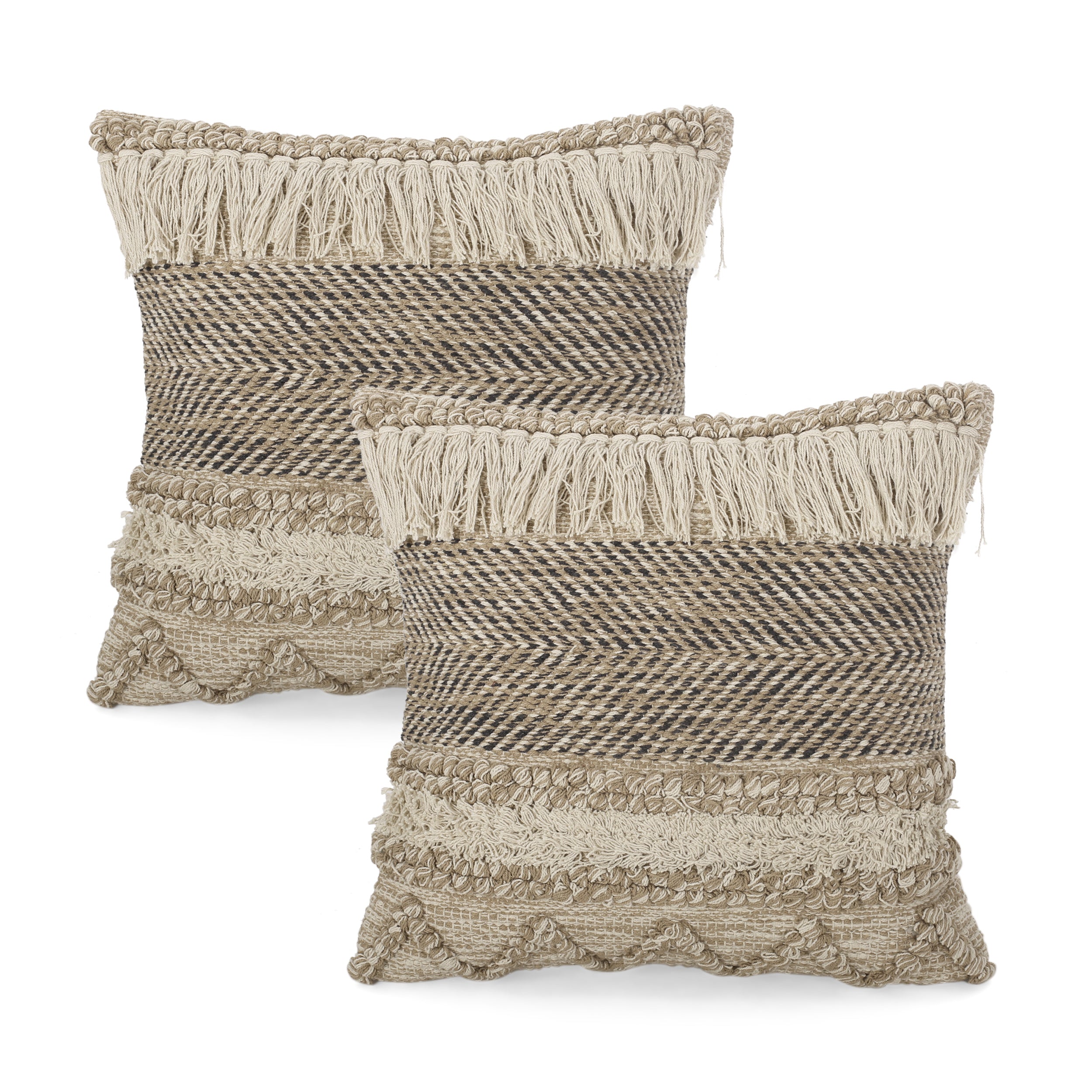 Sakina Hand-Loomed Boho Throw Pillow