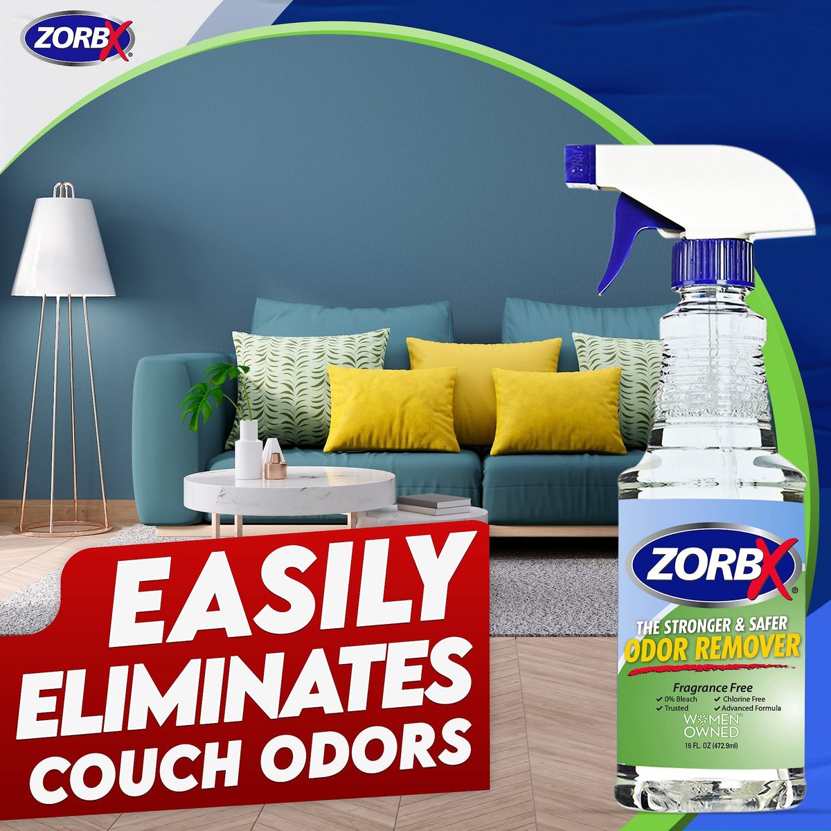 ZORBX Unscented Odor Remover， 16-oz bottle