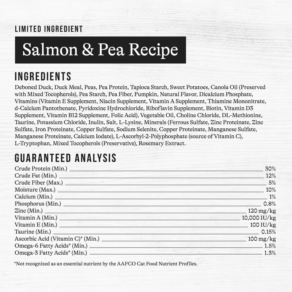 American Journey Grain-Free Limited Ingredient Salmon and Pea Recipe Dry Cat Food， 12lb bag