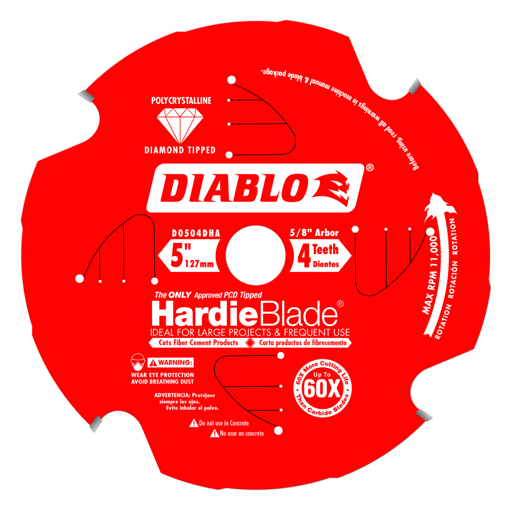 Diablo HardieBlade PCD Fiber Cement Blade 5 x 4 Tooth