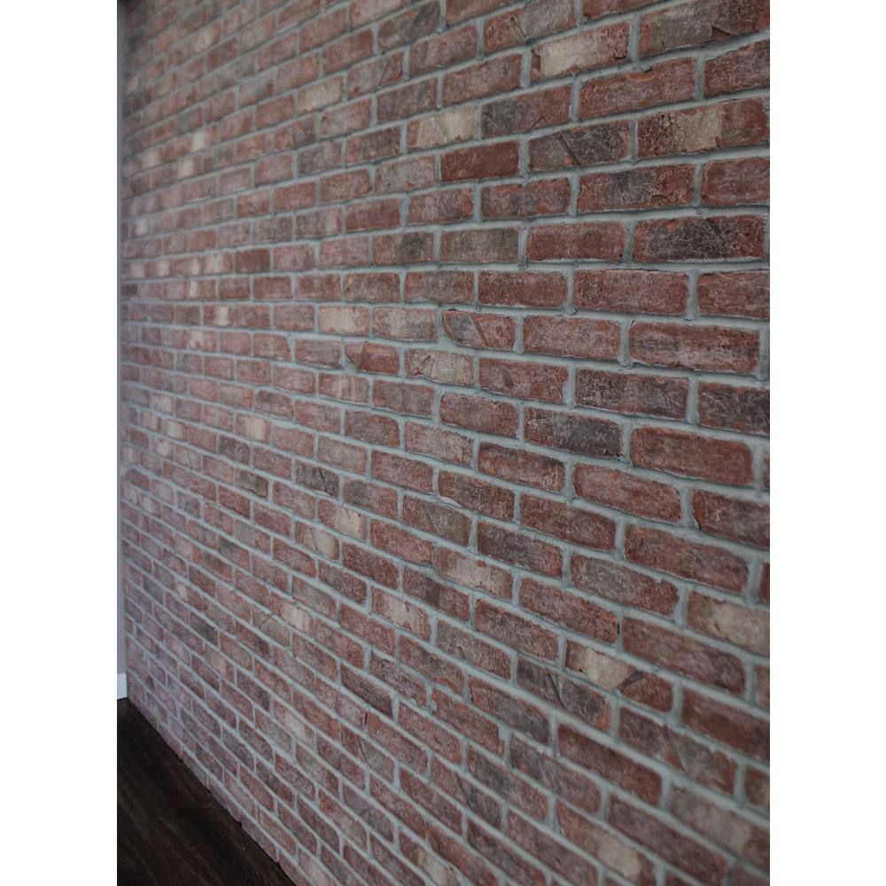 Old Mill Brick 28 in. x 12.5 in. x 0.5 in. Brickwebb Herringbone Midtown Thin Brick Sheets (Box of 5-Sheets) BWH-370058CS