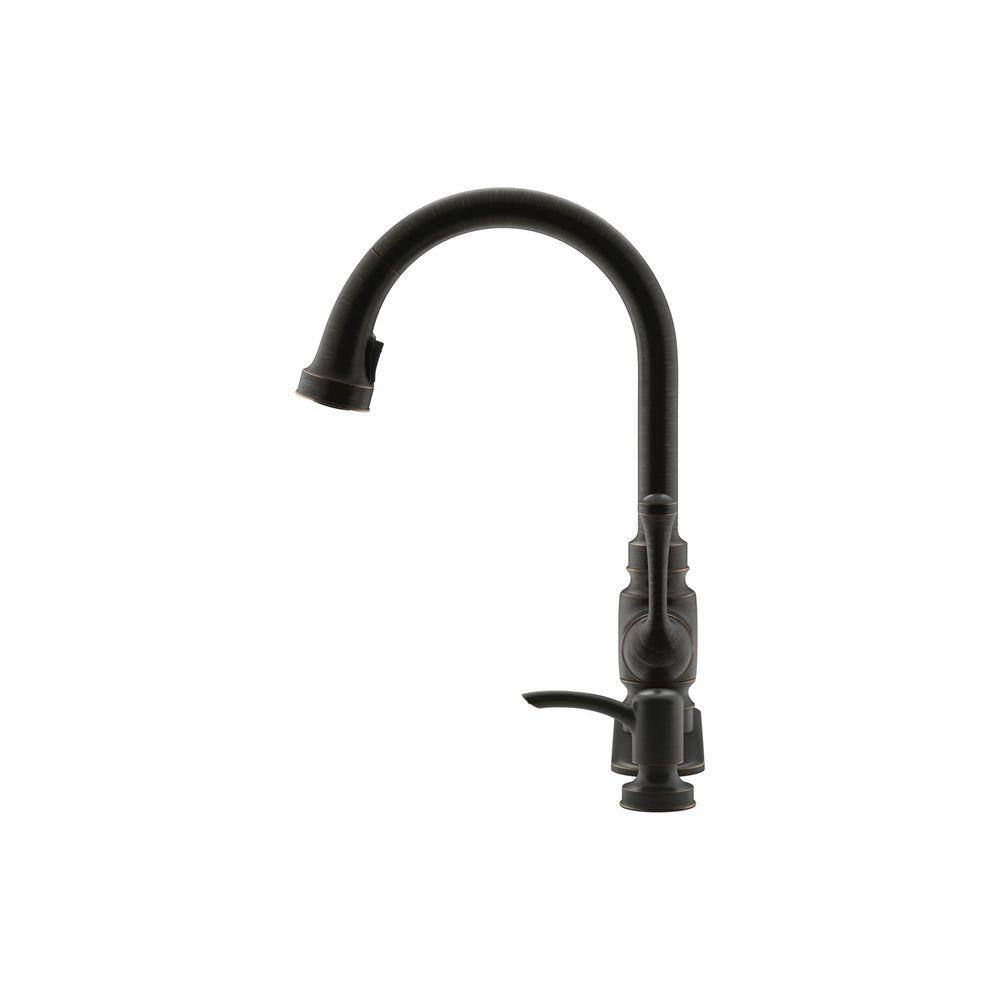 KOHLER Carmichael Single-Handle Pull-Down Sprayer Kitchen Faucet in Oil Rubbed Bronze K-R72512-SD-2BZ