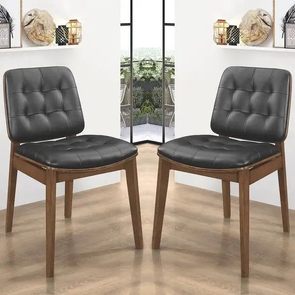 Mid-Century Modern Design Tufted Dining Chairs (Set of 2)