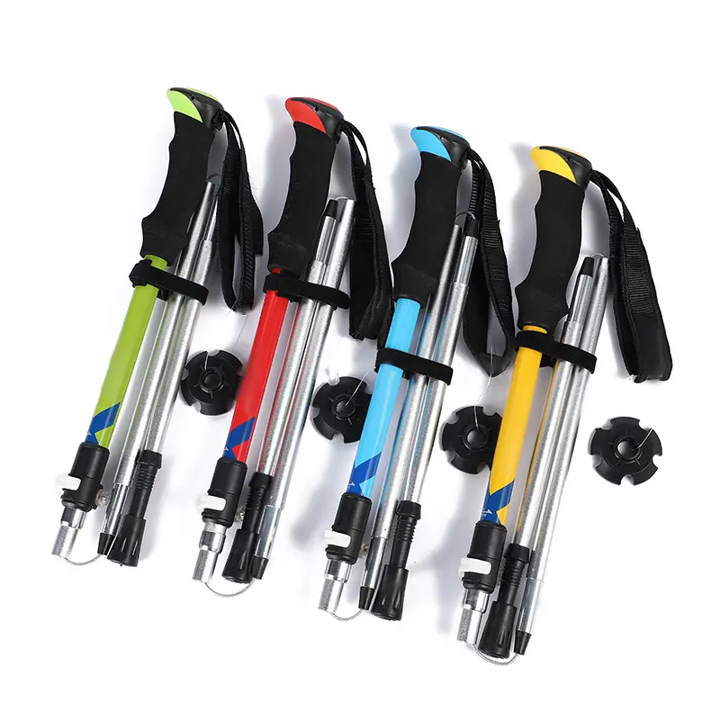 portable Outdoor folding telescopic mountaineering aluminum alloy walking Trekking Poles