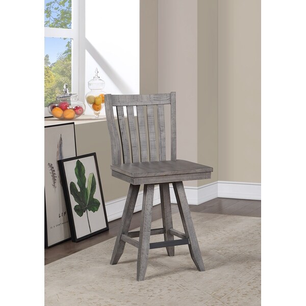 Somette Keystone Grey with a Brown Undertone Counter Height Swivel Barstool