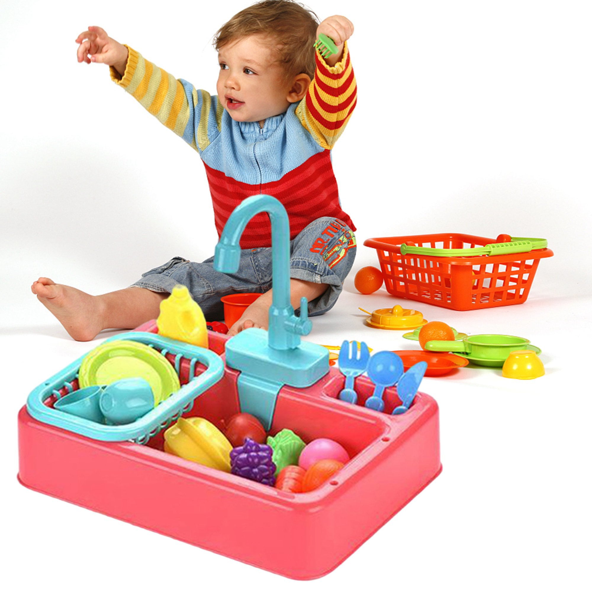 Kitchen Sink Toys for Girls, Water Table for Toddlers 2 3 4 Year Old,Play Kitchen Toy Set