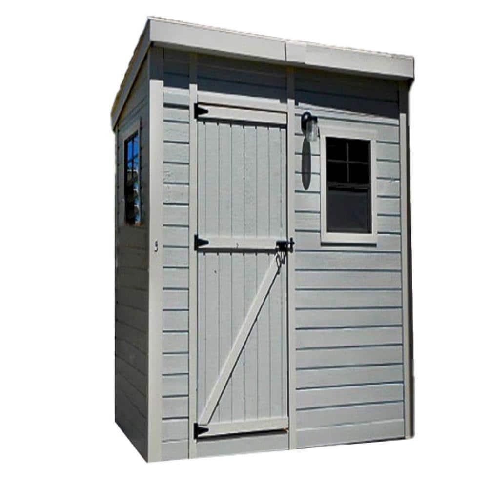 Outdoor Living Today Garden Saver 8 ft. W x 4 ft. D Cedar Wood Single Door Shed with Metal Roof (32 sq. ft.) GS84-S-METAL-AK