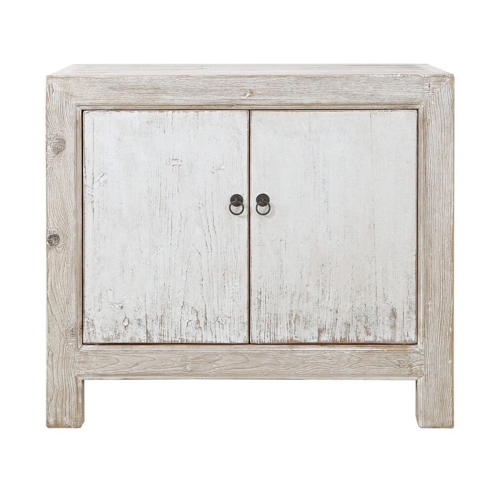 Artissance Shandong Lower Cabinet With One Door   Antique Off White Finish  35 Inch Tall