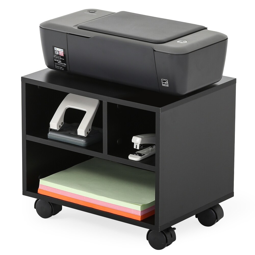 FITUEYES Printer Stand on Wheels Mobile Under Desk Work Cart