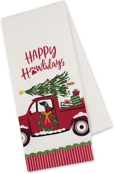 Design Imports Happy Howlidays Embellished Dish Towel