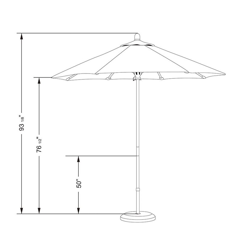 California Umbrella Grove Series 7.5 Ft Octagonal Hardwood Patio Umbrella W/ Push Lift